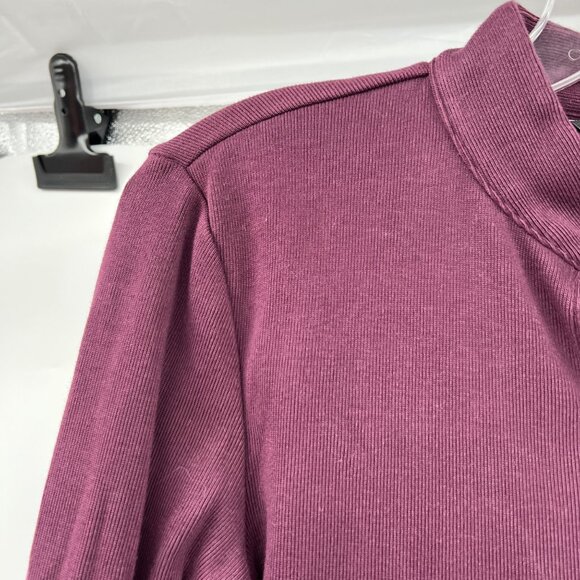 Ann Taylor Womens Cropped Sweater Jacket Gold Buttons Long Sleeve Maroon Small - Picture 5 of 9